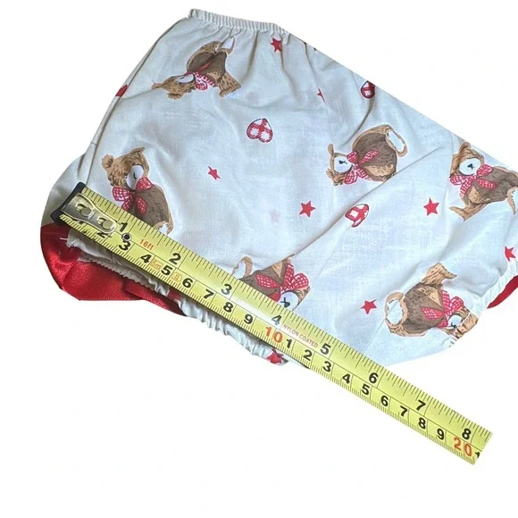 Vintage Baby Diaper Cover Skirt Holiday Ruffle Bloomers Skirt Red Bow Girls 3-6M - Picture 6 of 7